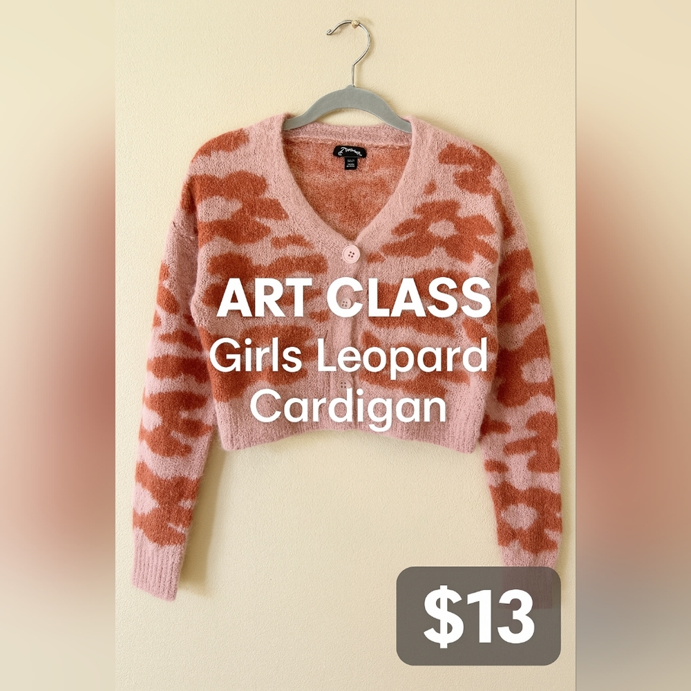 🩷 Art Class Girls Leopard Print Cardigan | Size 5 (6/6X)
